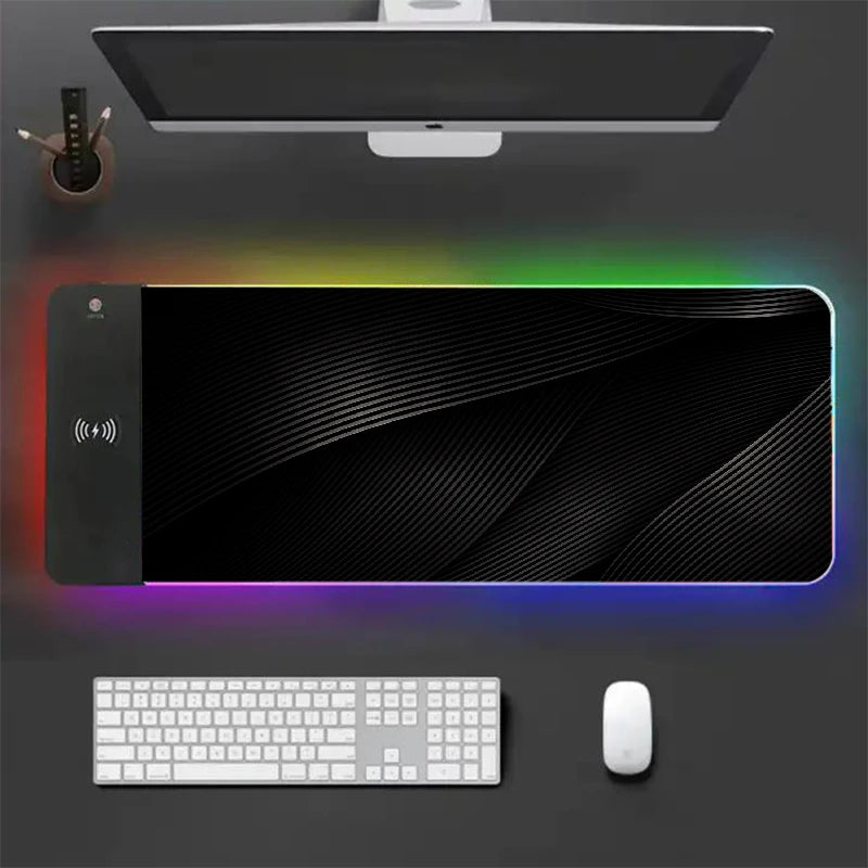 Tapis de souris XXL RGB et chargeur sans fil GM