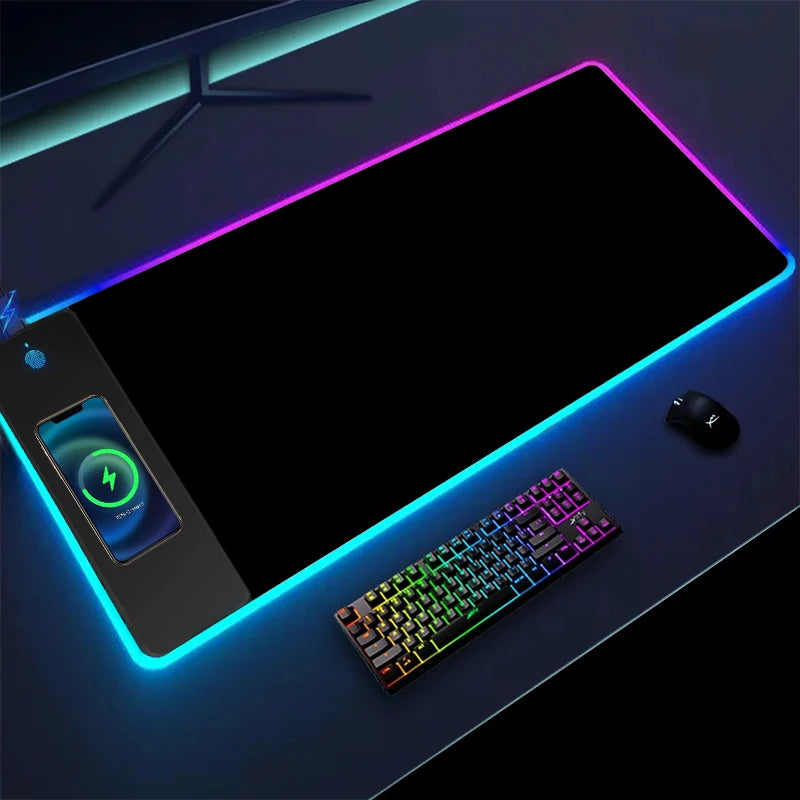 Tapis de souris XXL RGB avec chargement sans fil