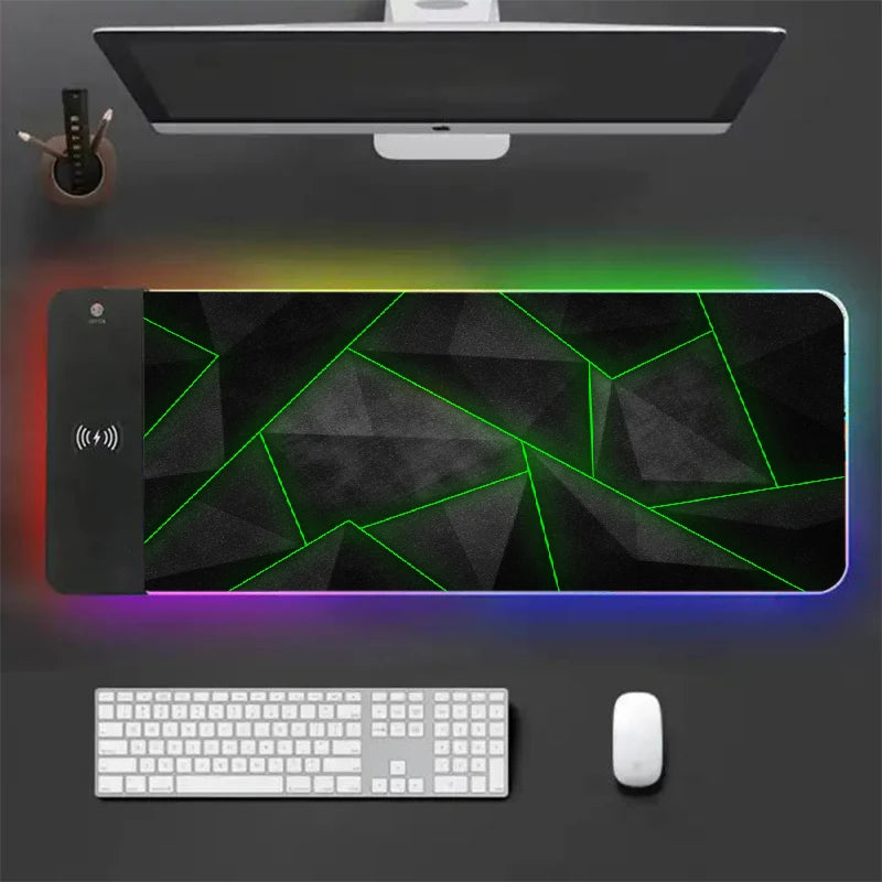 Tapis de souris XXL RGB et chargeur sans fil GM