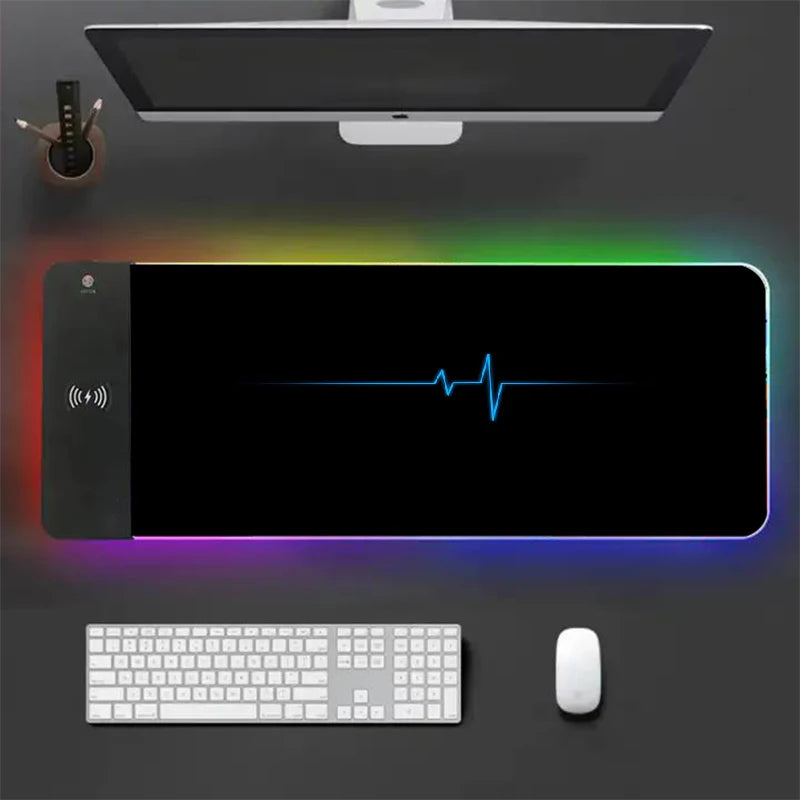 Tapis de souris XXL RGB et chargeur sans fil GM